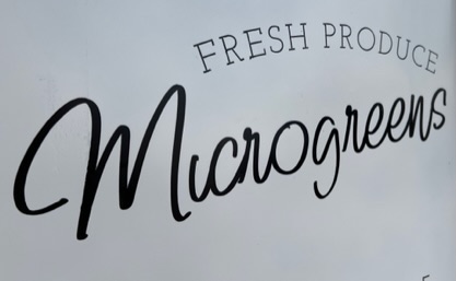 Teeny Greeny microgreens market sign